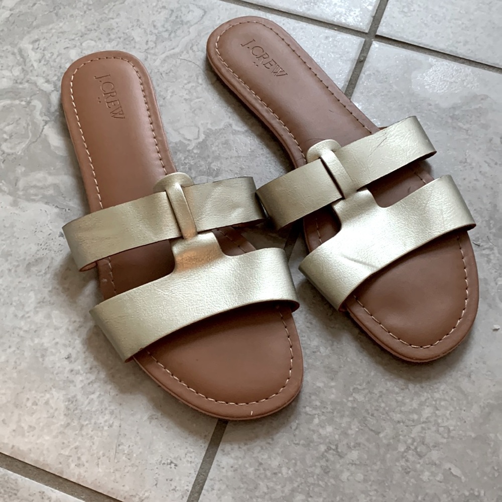 J Crew Golden Slide Sandal